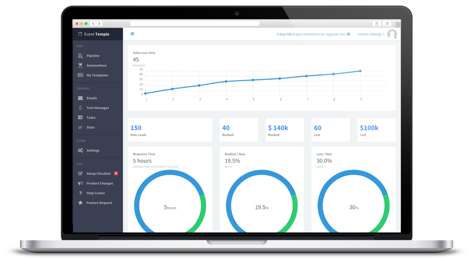 screenshot of Event Temple